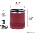 thumbnail image 4 of Elemental Recess Lowball Tumbler, 10oz Triple Wall Stainless Steel Cup with Non-Shattered Tritan Lid, Insulated Whiskey Glass, Insulated Coffee Tumbler Mug for Hot & Cold Drinks - Burgundy, 4 of 7