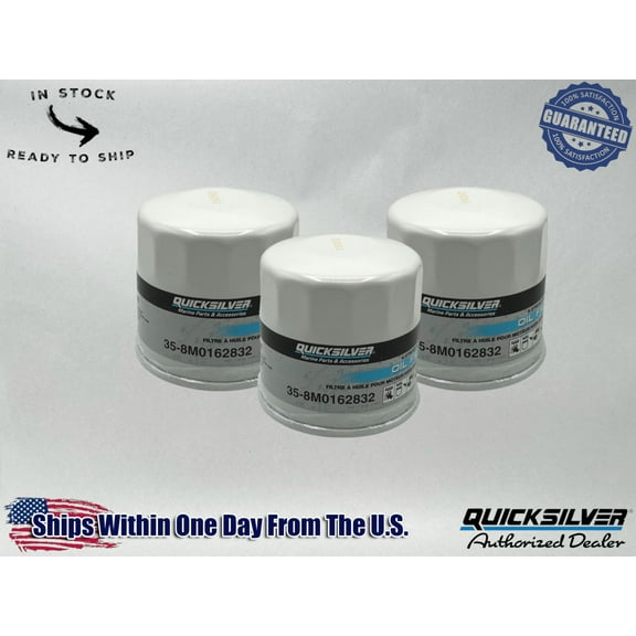 Quicksilver Genuine OEM Authentic Oil Filters 35-8M0162832 3 Pack