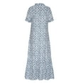thumbnail image 5 of Titcea Maxi Dresses for Women Fashion Printed V Neck Short Sleeve Sundresses Beach Holiday Flowy Summer Casual Dresses, 5 of 6