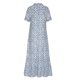 thumbnail image 5 of Puntoco Vestido De Manga Corta Con Cuello En V, Vestido Estampado Con Cuello En V De Manga Corta De Verano Para Mujer Azul S, 5 of 6