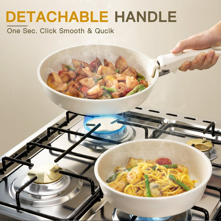 Astercook 20-Piece Stackable Nonstick Cookware Set Cream photo 4