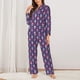 thumbnail image 2 of Balery leaf flower Skull colorful Conjunto de Pijama con Estampado para Mujer, Conjunto de Dos Piezas con Manga Larga, Ropa de Dormir Suave con Bolsillos, Pijamas Cómodos-Large, 2 of 7