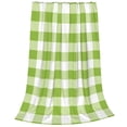 thumbnail image 2 of Balery White Green Plaid Manta de Felpa Suave y Acogedora – Cobija de Franela Aterciopelada para Cama, Lavable y Cálida para Sofá, Mascotas, Transpirable-50"x40", 2 of 7