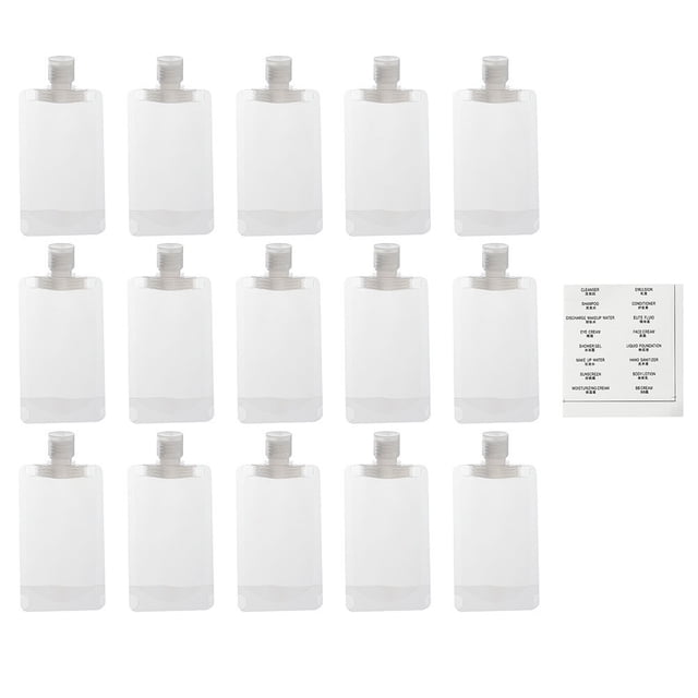 1set Portable Travel Cosmetic Bag Lotion Sample Kit With Containers And Label For Shampoo Body Wash Storage