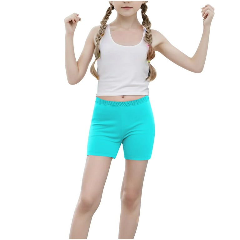 Domueay Meisjes Korte Leggings Fietsshorts 3 Pack Katoen Zomer Activewear Shorts Kinderen Onder Jurk Broek Elastische Sport Broek Gym Broek voor Dance