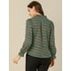 thumbnail image 5 of Blusa Estampado Floral Allegra K Cuello V Volante Fruncido Manga Volante Verde L, 5 of 6
