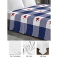 thumbnail image 6 of 4th of July Queen Size Flat Sheet, Wrinkleproof & Fadeproof Cooling Flat Bed Sheet Only, Independence Day Blue White Plaid Red Star Breathable Soft Bedding Top Sheets 90 x 102 Inches, 6 of 8