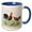 Blue/White, variant on 3drose, Image of Chicken Family Watercolor Painting Rooster Hen and Chicks, 11oz Two-tone Black Mug