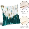 thumbnail image 4 of Teal White Gold Pillow Covers 20X20 Inch Set of 2 Morden Abstract Graffiti Decorative Pillow Cases Neutral Minimali Watercolor Cotton Linen Cushion Case Home Decor for Sofa Couch Porch Outdoor, 4 of 6