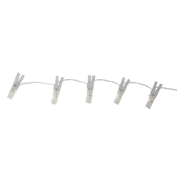 Northlight 15ct Clothespin Summer Patio String Lights Silver - 6.5' Clear Wire