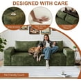 thumbnail image 3 of LUCKHAO 71" Corduroy Loveseat Sofa, 3-Seater Cloud Couch, Boneless Couch in a Box, Deep Seat Sofa with Memory Foam, No Assembly Required(Green), 3 of 6