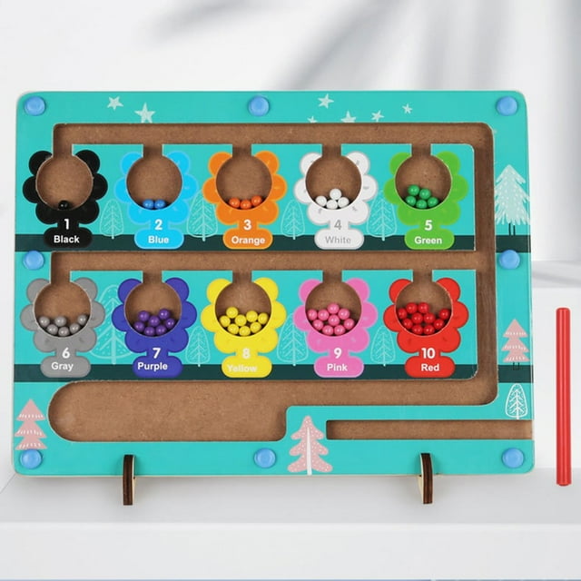 Color Number Maze Wooden Puzzle Game Board Learning