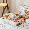 thumbnail image 5 of Erosebridal Farm Rooster Animal Zipper Queen Comforter Set with Fitted Sheet and 2 Pillowcases for Boys Girls, Watercolor Rose Groovy Zipper Bedding Set, Stars Reversible, 4-Piece, 5 of 7