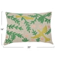 thumbnail image 2 of Creative Co-Op Cotton Chambray Lumbar Pillow with Bird Embroidery, 2 of 6