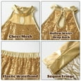 thumbnail image 5 of LOLANTA Girls Sequin Dance Outfit Crop Sequin Top Metallic Shorts with Tassel Arm Sleeves 5-30 Years Recital Costumes, 5 of 8