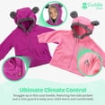 thumbnail image 2 of Cuddle Club Winter Jacket Kids Fleece Sweatshirt Full Zip Hoodie for 18 to 24 Months, Pink & Purple Bear 2-Pack, 2 of 6
