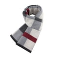 thumbnail image 1 of Bufanda de lana merino de lujo a rayas para hombre, corbata de punto gruesa, suave y cálida, envuelta en caja de regalo para invierno, 1 of 4