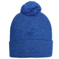 thumbnail image 3 of Couver Unisex 12 inch Knit Acrylic Warm Winter Beanie Hat with Pom Pom (Heather Dark Blue) , 1 Piece, 3 of 9