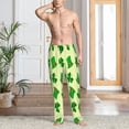 thumbnail image 2 of Uemuo St. Patrick's Day Pattern Men's Wide Leg Palazzo Lounge Pants with Pockets Light Weight Loose Comfy Casual Pajama Pants-Small, 2 of 6