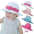 thumbnail image 5 of Baby Girl Sun Hat Summer Beach Hats with UPF50+ Sun Protection Wide Brim Toddler Sun Hat Cap, 5 of 6
