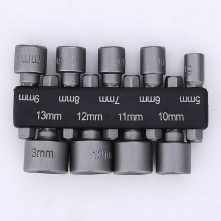 

Ana 9 Piece Metric Hex SoFor CKet Drill Bit Set 1/4 Drive Nut Driver Tool Kit 5mm-13mm