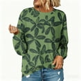 thumbnail image 3 of Womens Casual Graphic Print Sweatshirt Crew Neck Long Sleeve Sweatshirts Soft Lightweight Pullover Tops, 3 of 7