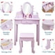 thumbnail image 4 of Set de Tocador para Niñas con Espejo, Mesa y Taburete de Madera para Maquillaje, Juguete para Niñas de 4 a 9 Años, 4 of 6