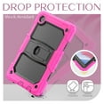 thumbnail image 5 of ELEHOLD for Samsung Galaxy Tab A7 Lite SM-T220/SM-T225 Ragged Case, Soft Silicone Hard PC Shoulder Strap Built-Kickstand Anti-Drop Shockproof Heavy Duty Protective Cover Case,Rose, 5 of 6