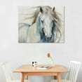 thumbnail image 2 of COMIO  Minimalist Watercolor Horse Portrait Blue Beige Canvas Third Wall Art, 2 of 4