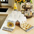 thumbnail image 4 of Sunflower Summer Kitchen Towels Dish Towels Set of 2,Black Buffalo Plaid Sunshine Hand Towels 18x26 Inch Drying Dishcloth,Farmhouse Home Seasonal Holiday Summer Decorations AD296, 4 of 6