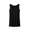 thumbnail image 5 of Pretxorve Women Nightgown Solid Lyocell Crew Neck Sleeveless Tank Loose Light Casual Sleep Dress, 5 of 5