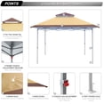 thumbnail image 6 of ABCCANOPY 13 ft x13 ft Outdoor Gazebo Pop up Sun Shade Canopy Tent, Khaki, 6 of 10