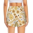thumbnail image 4 of Xecao's Honey Honeycomb for a double-layer running short for women, perfect for gym, tennis, and more, featuring a convenient pocket., 4 of 9