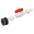 thumbnail image 4 of Uxcell PVC Ball Valve Barb Barb Connector Spigot Kit G1/2 with Bulkhead Fitting Adapter Gray White Red for Water Tank, 4 of 5