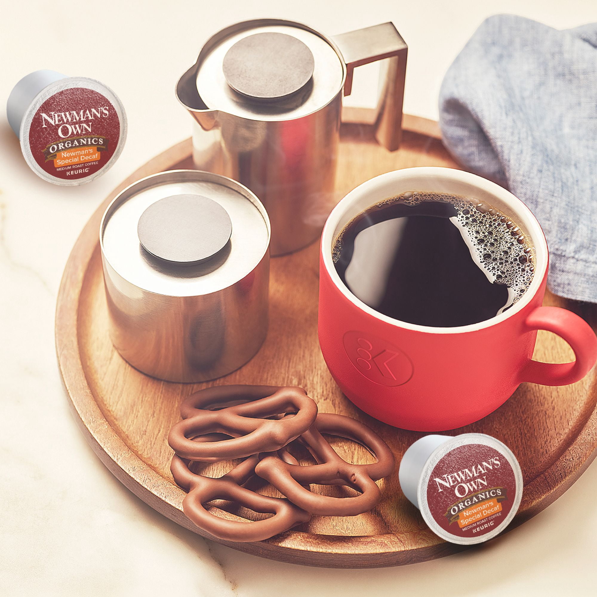 Newman's Own Organics Decaf Special Blend K-Cup Coffee Pods, Medium Roast, 18 Count for Keurig Brewers