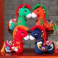 thumbnail image 4 of Lksixu Horse Stuffed Animal Toys, 13 inch Mascot Horse Plush Dolls with Embroidery and Bell, Soft Cute Chinese Zodiac Horse Plushies, Spring Festival Decorations for Couch Sofa Living Room, 4 of 9