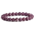 thumbnail image 1 of Natural Lepidolite Lithium Mica Gemstone 8mm Round Beads Stretch Bracelet 7 Inch Unisex, 1 of 3