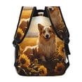 thumbnail image 4 of Rateoe Pastoral Sunflower Corgi Pattern Casual Backpack for School, Work, Travel – Adjustable Straps, Multiple Compartments – Ergonomic Design, Fits Laptops and Tablets, 4 of 5