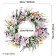 thumbnail image 3 of 20 Inch Spring Summer Wreath Floral Door with Lifelike Green Leaves Elegant Silk Hanging Ornament for Wall Window Home, 3 of 7