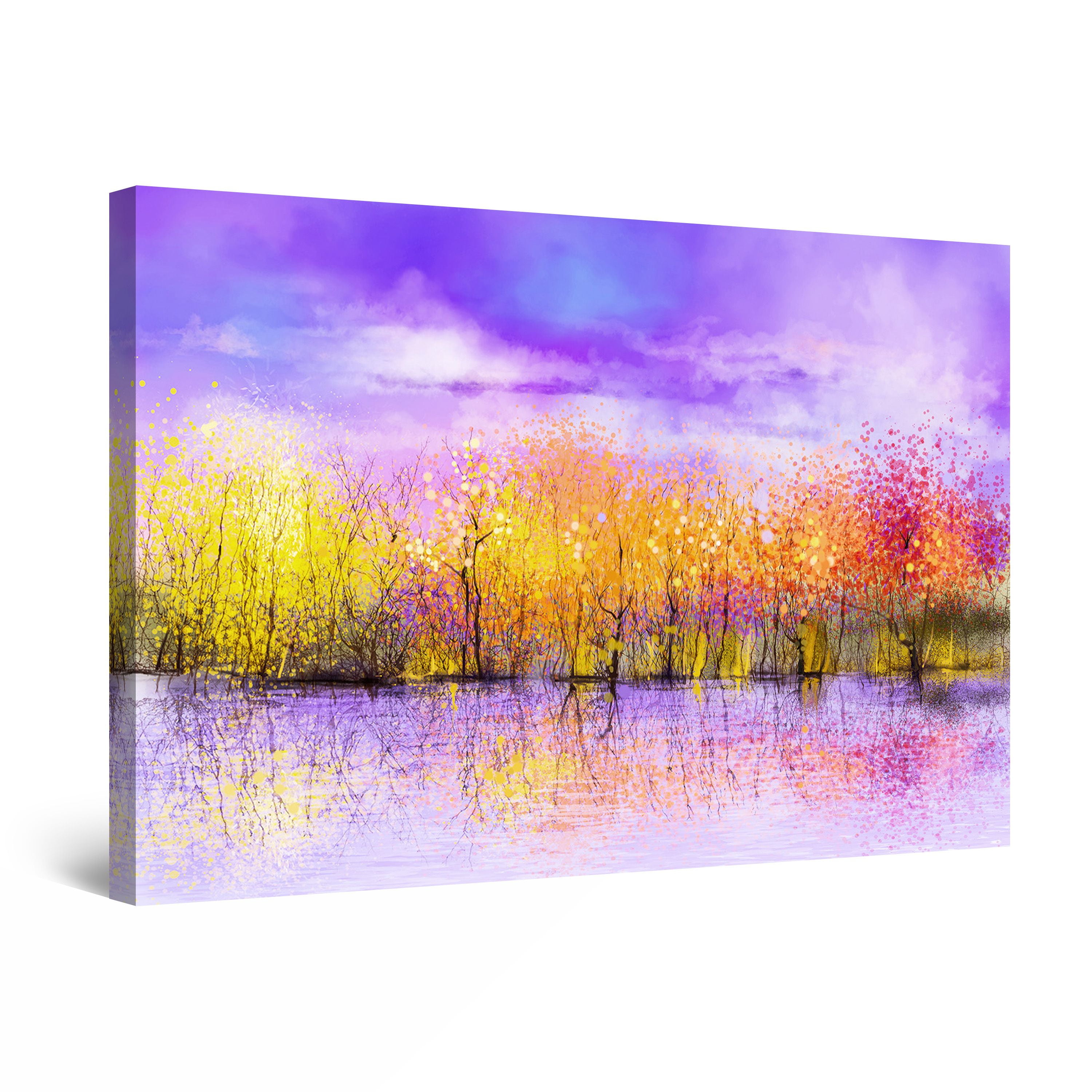 Startonight Canvas Wall Art Mauve Pink and Orange Abstract Painting