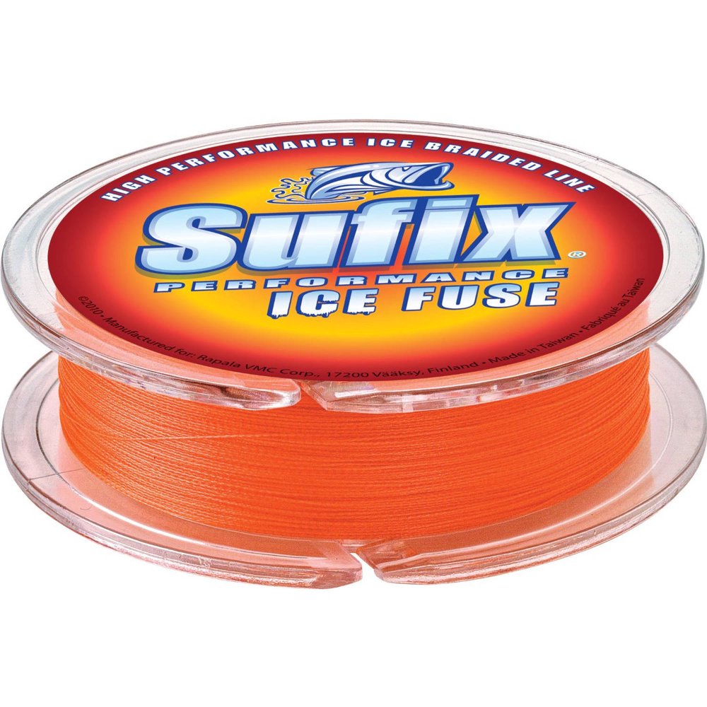 Sufix Performance Ice Fuse Fishing Line, Fluorescent Neon Fire, 10