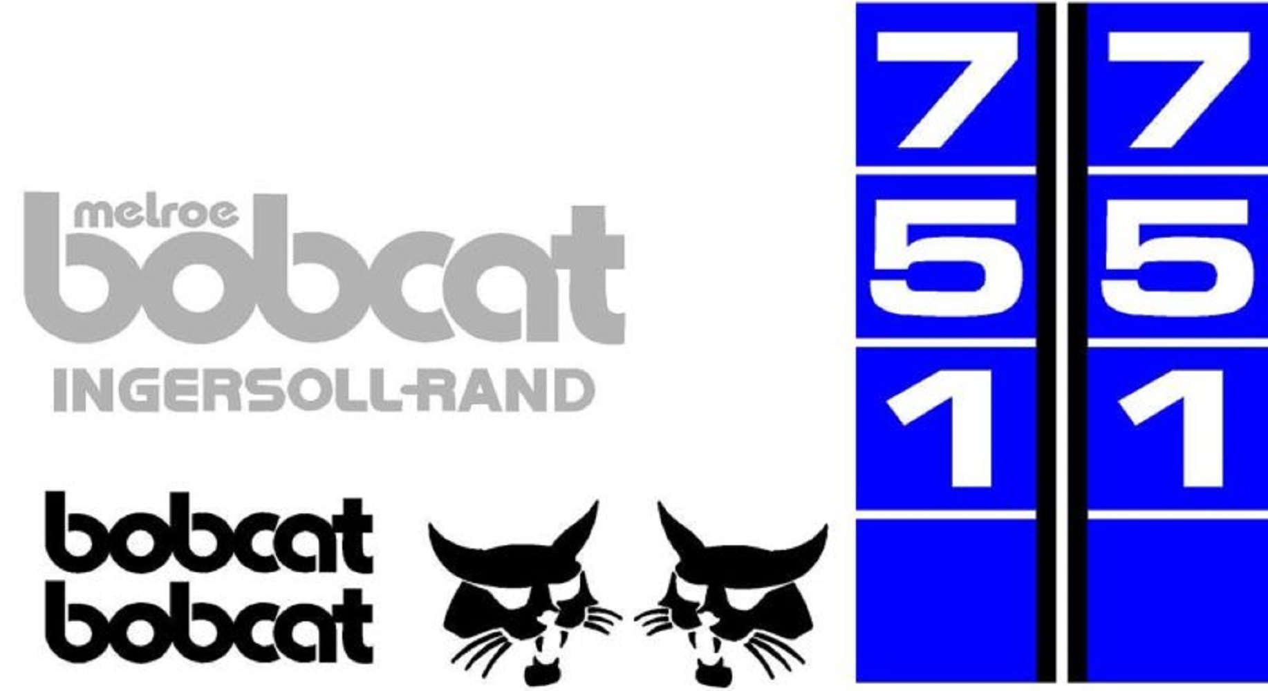 New 751 Bobcat Excavator Whole Machine Decal Set