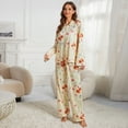 thumbnail image 1 of Pijamas estampados de manga larga europeos y americanos, pantalones irregulares divididos, traje holgado, ropa de hogar para mujer, 1 of 1