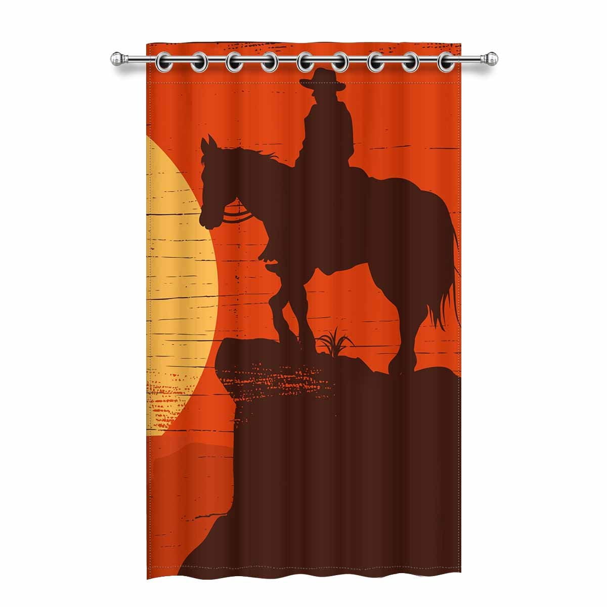 Mkhert Cowboy Riding Horse At Sunset Blackout Window Curtain Ds Mkhert Cowboy Riding Horse At Sunset Blackout Window Curtain Ds Bedroom Living Room Kitchen Curtains 52x84 Inch Com