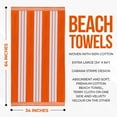thumbnail image 5 of Superior Cotton Striped Oversized Beach Towel, 34" x 64", Orange, 5 of 12