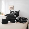 thumbnail image 6 of Homewish Damask Pattern 7 Pieces Bedding Comforter Set,Vintage Baroque Flower Full Bedding Set,First Letter M Fitted Sheet Flat Sheet For Girls,Super Cozy Room Decor Reversible, 6 of 8