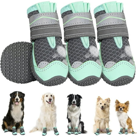 HQREA Dog Shoes for Large Dogs Anti-Slip Summer Pet Boots for Hot Pavement
