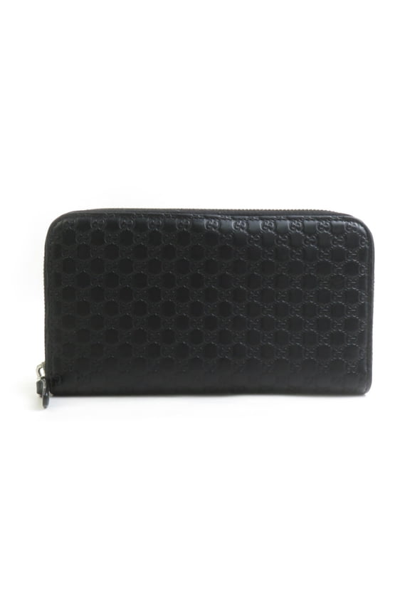 Pre-Owned Gucci GUCCI Round Zip Long Wallet Leather Black Men's Women's 544473 h32210j