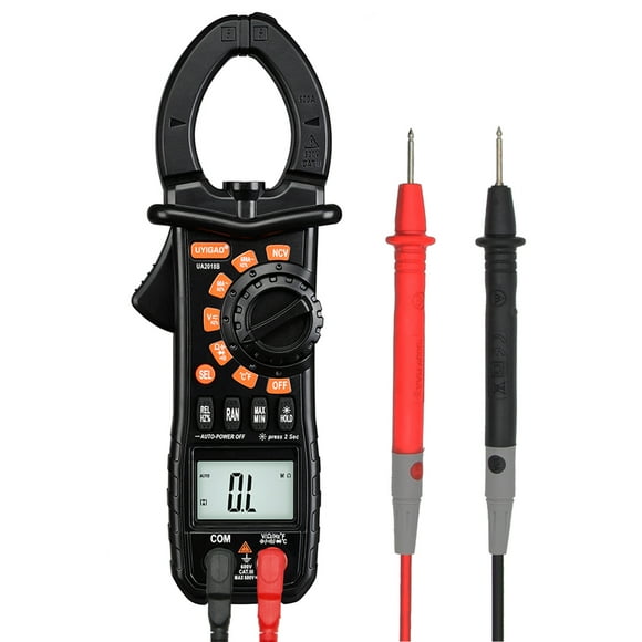 UYIGAO UA2018B Clamp Meter Portable Handheld Digital Clamp Multimeter LCD Display Auto Range AC/DC Voltage AC Current Universal Tester with Backlight Capacitance Resistance Frequency Temperature