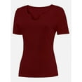 thumbnail image 2 of Long Sleeve Shirts for Women Basic Casual V Neck Tops Ribbed Slim Fitted Blouse, 2 of 5